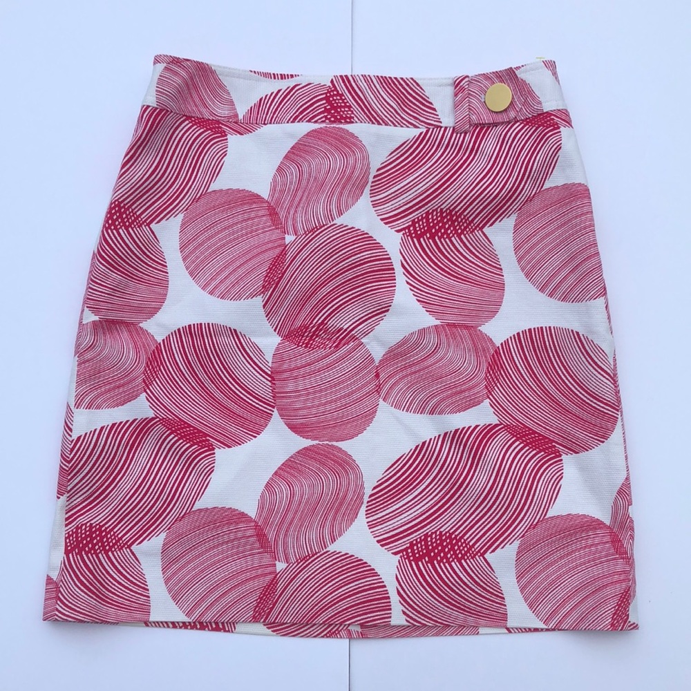 Ann Taylor Fuchsia Circle Pattern Pencil Skirt
